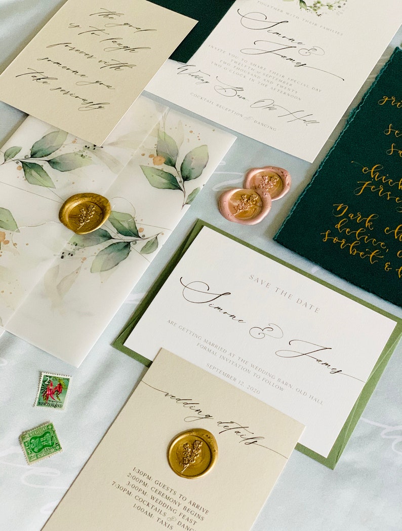 Botanical Enchanted Wedding Stationery Suite sample pack image 9