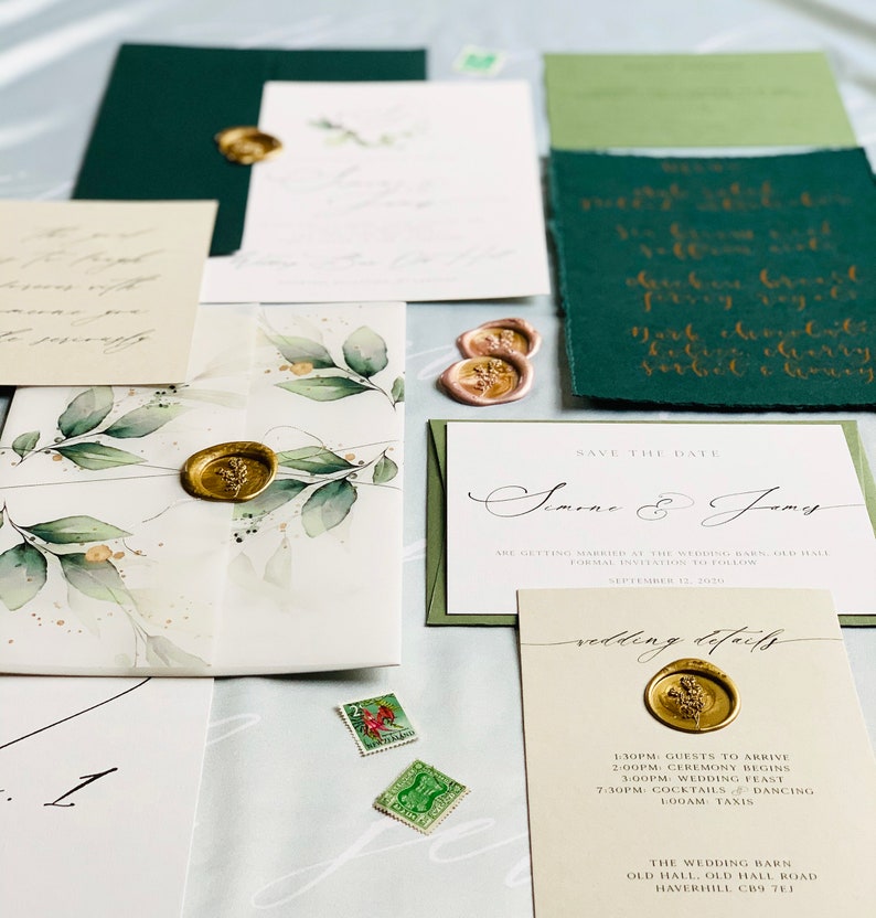 Botanical Enchanted Wedding Stationery Suite sample pack image 5