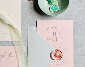 Blush & Grey Contemporary Wedding Stationery Suite (sample pack)