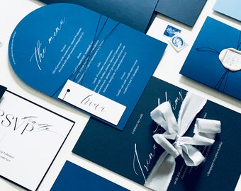 Blue Harbour Contemporary Wedding Invitation Suite (sample pack)