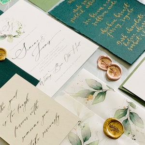 Botanical Enchanted Wedding Stationery Suite sample pack image 10