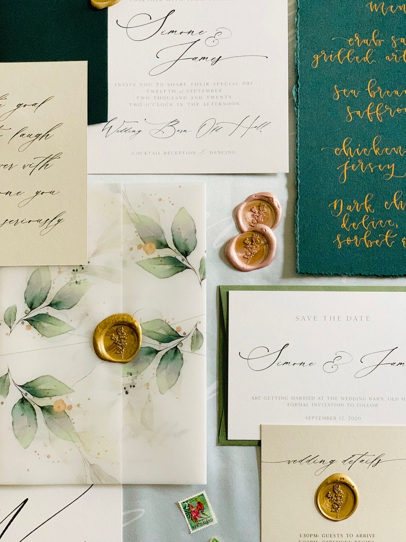 Botanical Enchanted Wedding Stationery Suite sample pack image 7