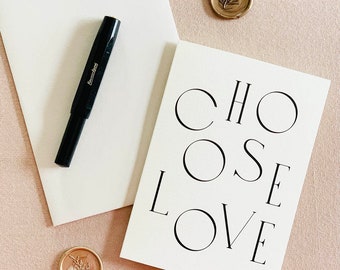 Choose Love Typography Card