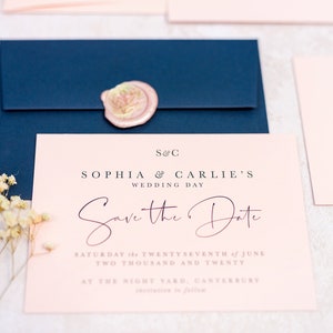 Blush and Navy Wedding Stationery Suite sample pack image 6