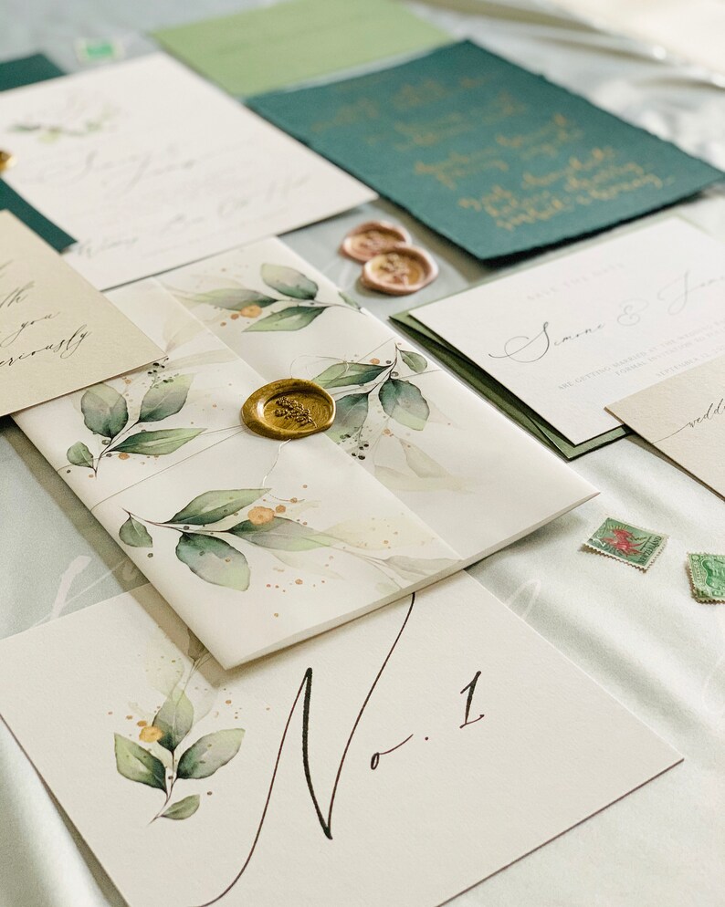 Botanical Enchanted Wedding Stationery Suite sample pack image 8