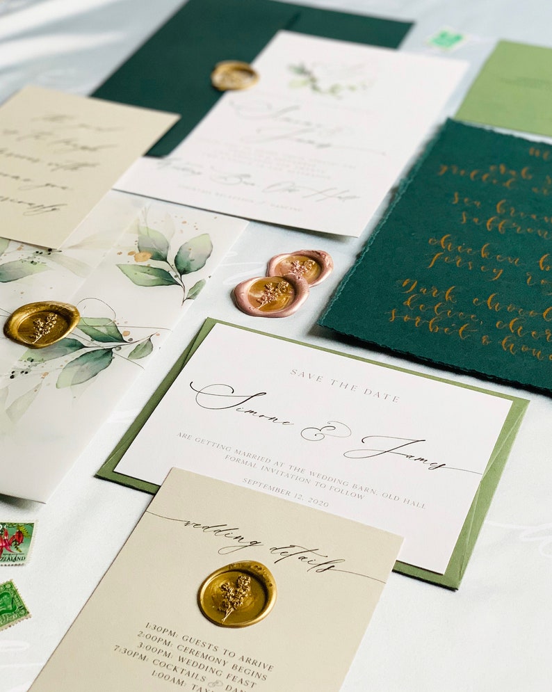 Botanical Enchanted Wedding Stationery Suite sample pack image 4