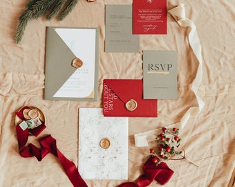 Gold Leaf Contemporary Wedding Stationery Suite (sample pack)