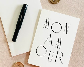 Mon Amour Typography Card