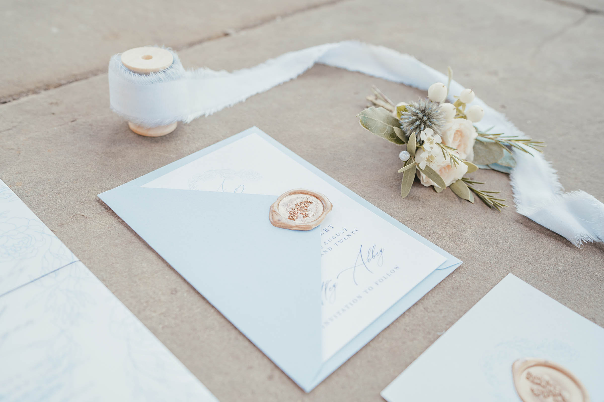 Blu Design Blue Floral Contemporary Wedding Stationery Suite (sample Pack) - Etsy