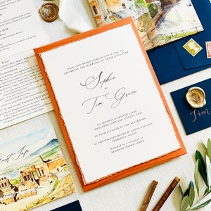 Sicilian Watercolour Venue Wedding Stationery Suite sample pack image 6