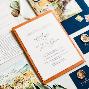 Sicilian Watercolour Venue Wedding Stationery Suite sample pack image 8