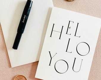 Hello You Typography Card