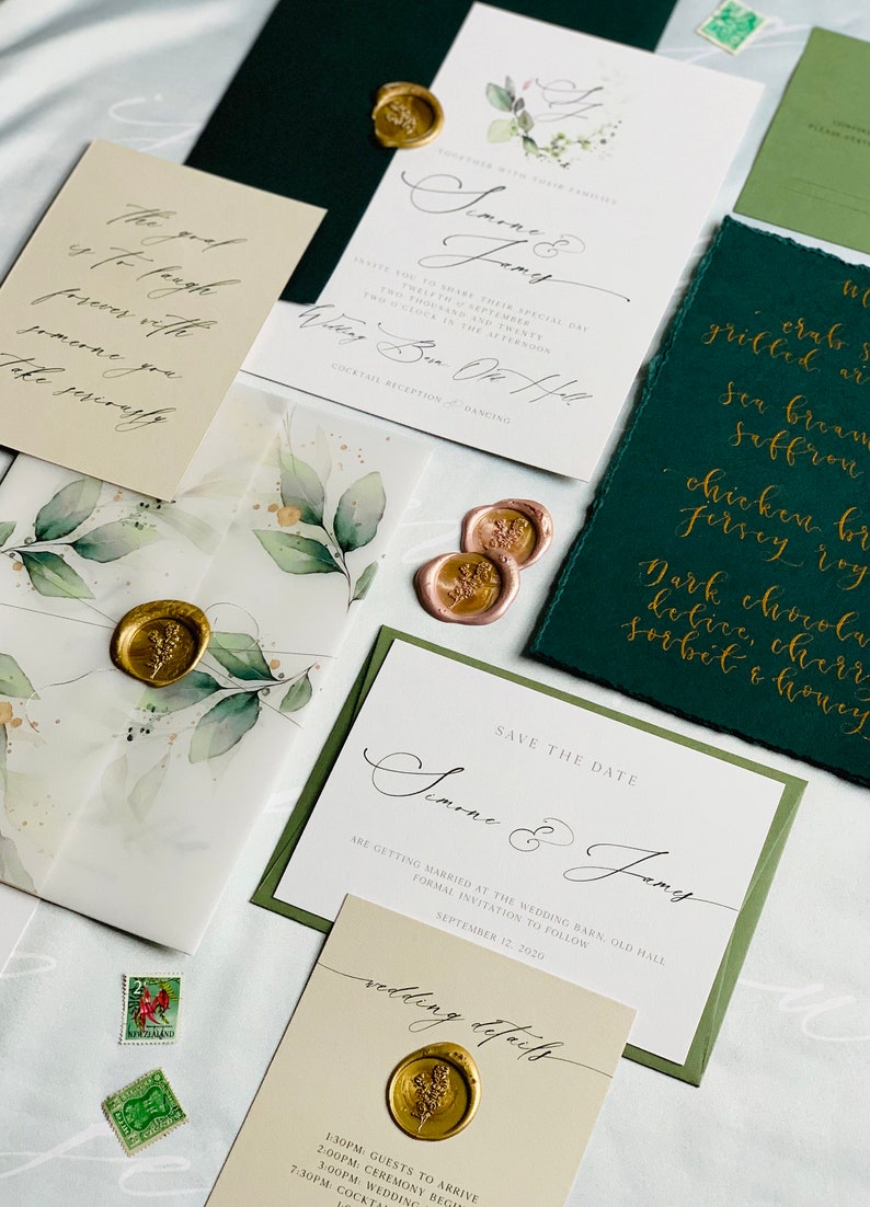 Botanical Enchanted Wedding Stationery Suite sample pack image 3