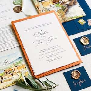 Sicilian Watercolour Venue Wedding Stationery Suite sample pack image 10