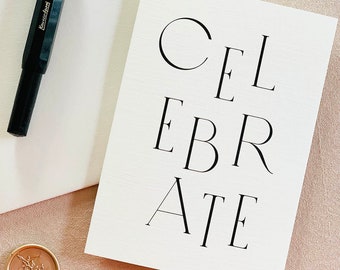 Celebrate Typography card