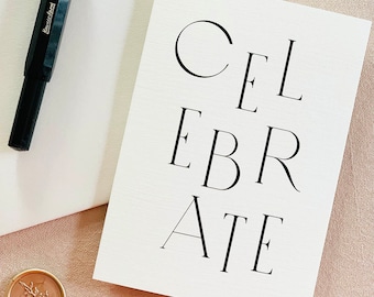 Celebrate Typography card