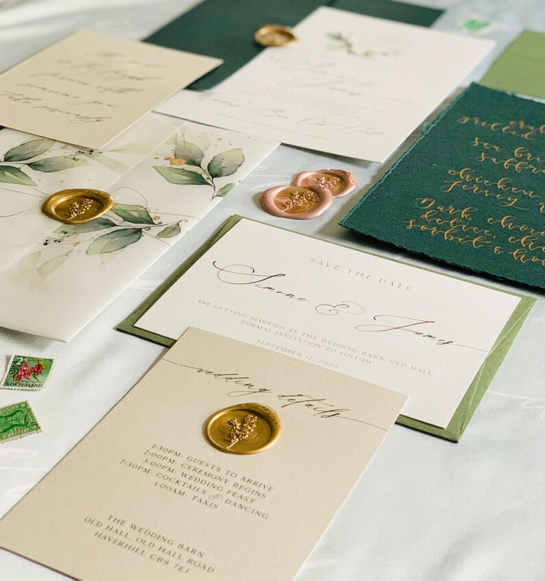 Botanical Enchanted Wedding Stationery Suite sample pack image 6