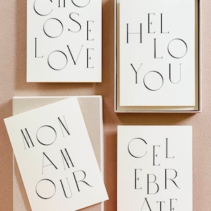 Jeu de cartes Typography Box (jeu de 4)