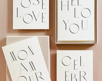 Typography Box Set of cards (set of 4)