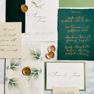 Botanical Enchanted Wedding Stationery Suite sample pack image 1