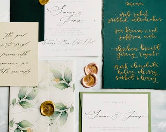 Botanical Enchanted Wedding Stationery Suite (sample pack)