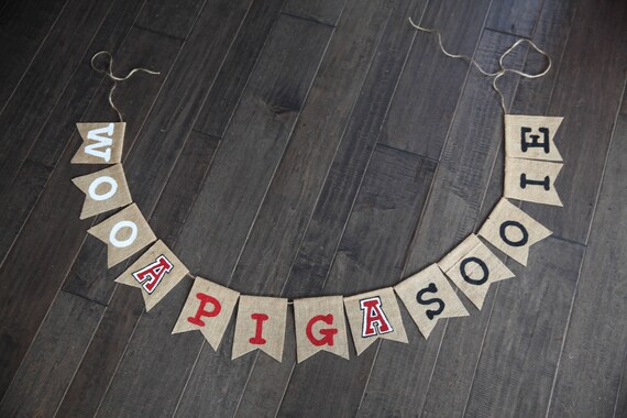 Woo Pig Sooie University Of Arkansas Razorbacks Banner Etsy