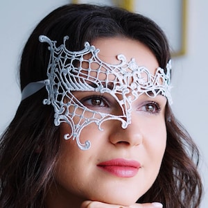 Silver Womens Masquerade Masks Masquerade Party Lace Mask Ball Mask Wedding Bridal Mask Silver Mask Venetian Masquerade Prom Womens Mask