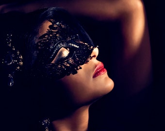 Womens Metal Mask for Venetian Masquerade Celebrations
