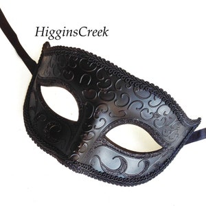 Black mens Masquerade Mask, simple mask for men