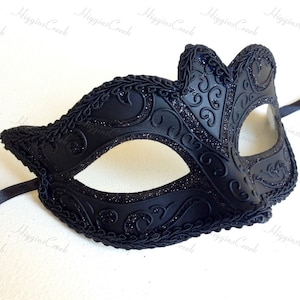 Masquerade Mask Black mens Wedding Masquerade Masks, Mardi Gras Masks for Parties, Mens Halloween Masks