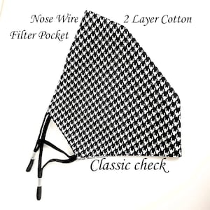 PETITE Face Mask with Nose Wire Filter Pocket Cotton | Face Mask Protective 2 layer | Reusable and Washable | Higginscreek Made in USA