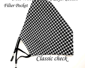 PETITE Face Mask with Nose Wire Filter Pocket Cotton | Face Mask Protective 2 layer | Reusable and Washable | Higginscreek Made in USA