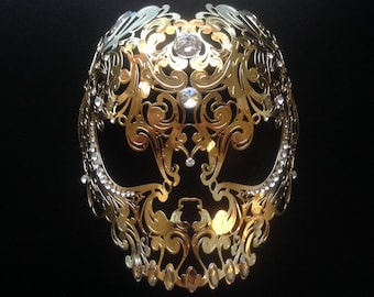 Mens Skull Mask Skull Masquerade Mask Metal Skull for Men Unique Men&#39;s Phantom Mask