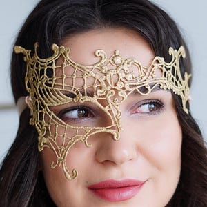 Gold Masquerade Masks Lace Mask Prom Masquerade Ball Mask Luxury Masquerade Mask Gold Lace Mask Womens Masquerade Mask Phantom Mask