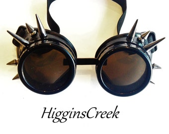 Spike goggle See through Spike goggles with removable embellishing Steampunk Goggles with spikes MORE COLORS steampunk goggles