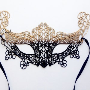 Gold black Masquerade Mask Eye Mask Mardi Gras Mask Party Mask Custom Colored and Embellished Face Mask