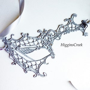 Silver Masquerade Mask, Women Lace Mask, Half face Mardi Gras Mask, Masquerade Ball opera Mask
