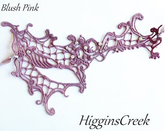 Blush Pink Masquerade Mask, Women's Masquerade Masks, Halloween Masks for women, Half face Masks