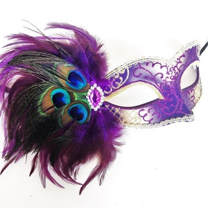 Gorgeous Purple Accent with Rhinestone Princess Masquerade Ball Costume Prom Mask