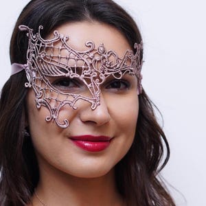 Rose Gold Masquerade Masks Women, Lace Mask, Masquerade Ball Mask Luxury Masquerade Mask Rose Gold Womens Masks Phantom Mask Half Face Lace