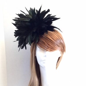 Black Feather Headpiece cocktail hat Women Wedding Headpiece Polo Ladies hat