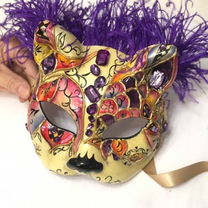 Jewel Cat mask venetian gatto mask Mardi Gras ball mask women cat mask Mardi Gras mask gatto mask purr mask jewel mask
