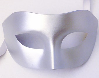 Silver mens masquerade mask l Venetian ball l Halloween l NYE party masks