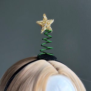 Christmas Tree Headband, Christmas Party, Party Headband, Holiday Accessory, Star Headband