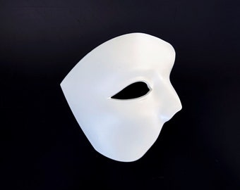 White DIY Phantom Mask Half Face Mask, Blank Mask, Arts and Crafts, Party Activities, Mens Masquerade Mask, Masquerade Party, Halloween Mask