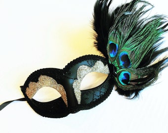 Pfauenfeder Masken, Feder Masquerade Maske, perfekte Tanzmaske, Karneval Masken, Sexy Pfau Masken für Frauen, Tanzmasken, Abschlussball Masken