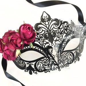 Masquerade mask woman l Flower masquerade mask l Mask with Roses