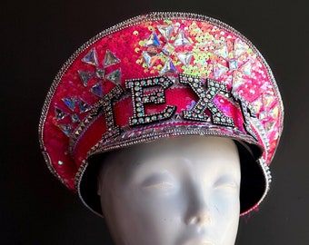 Vintage Hooray Henri Womens Captain Hat Pink Sequin‎ Beaded Anchor Costume Dance Vintage Hooray Henri Womens Captain Hat Pink Sequin Beaded  main image 3