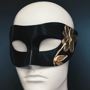 Black Gold Masquerade Mask Gold Venetian Mens Masks NYE Masquerade Ball Mask Masked Ball Party Mask Hand Painted Floral Motif Mask