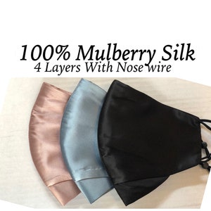 2 pack Silk masks Black Silk Mask 100% Mulberry Silk women face mask soft satin comfortable face mask luxury women party wedding mask